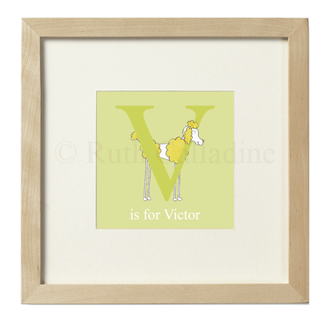 Personalised Dog Alphabet Picture - Puffball the Little Dog