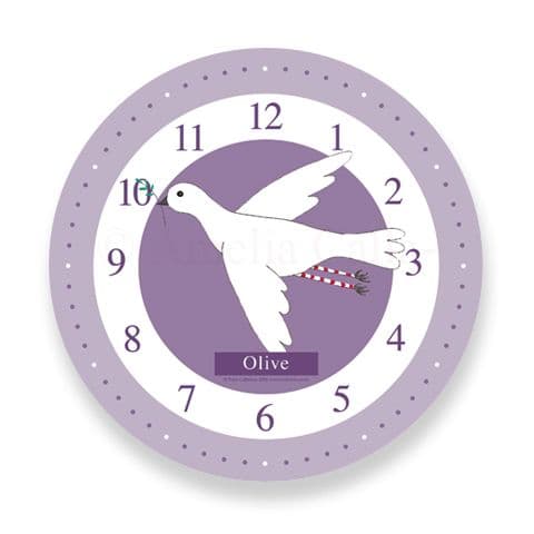 Personalised Dove Clock - Peace the Little Dove