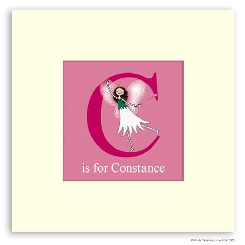 Personalised Fairy Print - Fizzy the Little Fairy Ready to Frame Mounted Alphabet Print