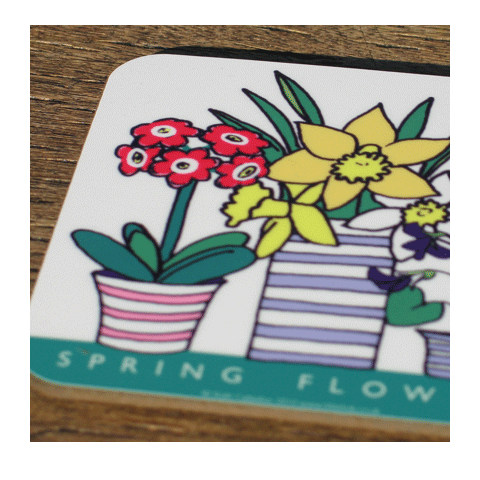 Personalised Flower Mug & Coaster Gift Set - Spring Flowers