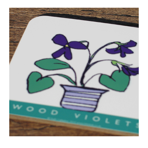 Personalised Flower Mug & Coaster Gift Set - Wood Violets