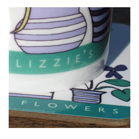 Personalised Flower Mug & Coaster Gift Set - Wood Violets