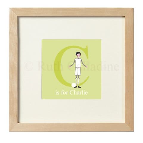 Personalised Footballer Alphabet Picture - Chip the Little Footballer