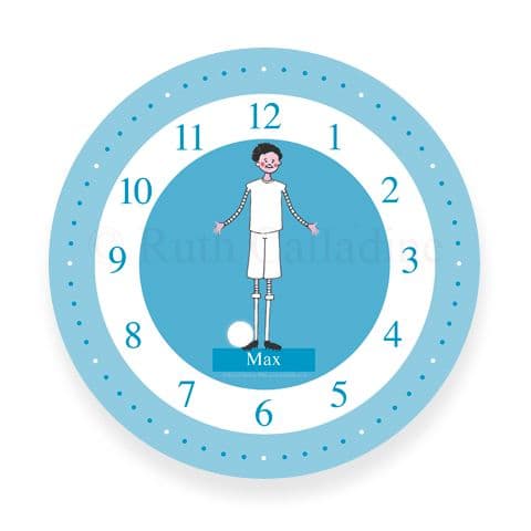 Personalised Footballer Clock - Chip the Little Footballer