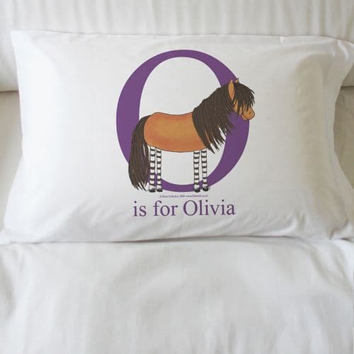 Personalised Horse Alphabet Pillowcase - Tinker the Little Shetland Pony