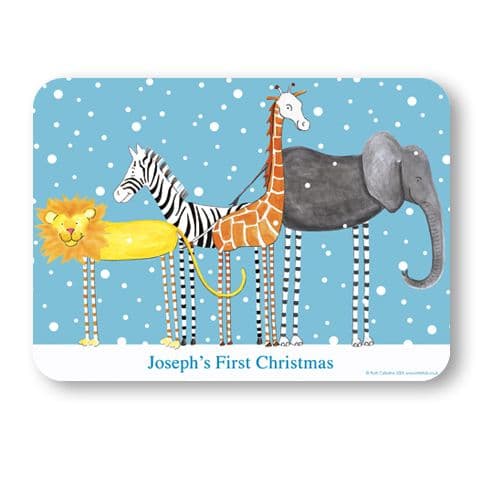 Personalised Large Safari Placemat - Snowy Day