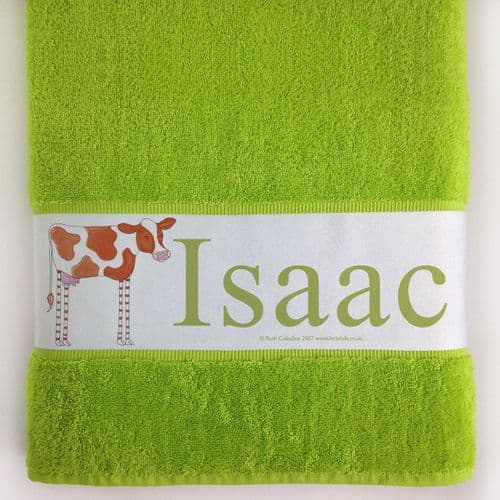 Personalised Large Towel - Cud the Little Cow