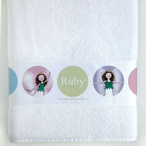 Personalised Large Towel - Fairy Dots