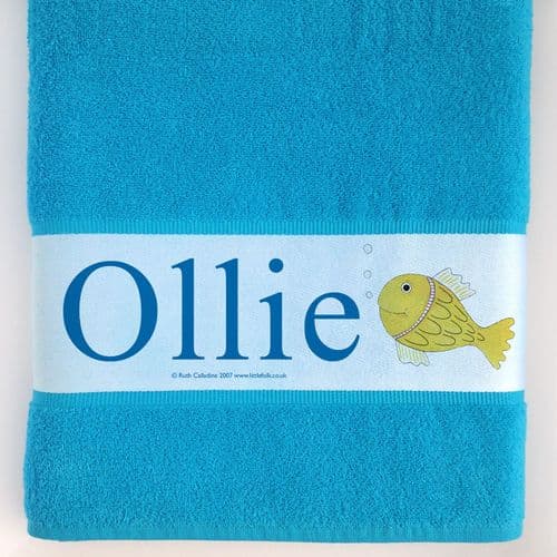 Personalised Large Towel - Fins the little Fish