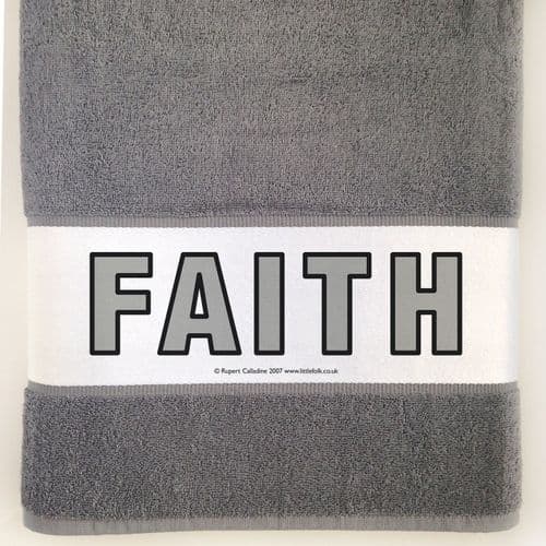 Personalised Large Towel - Light Grey LF Junior Outline