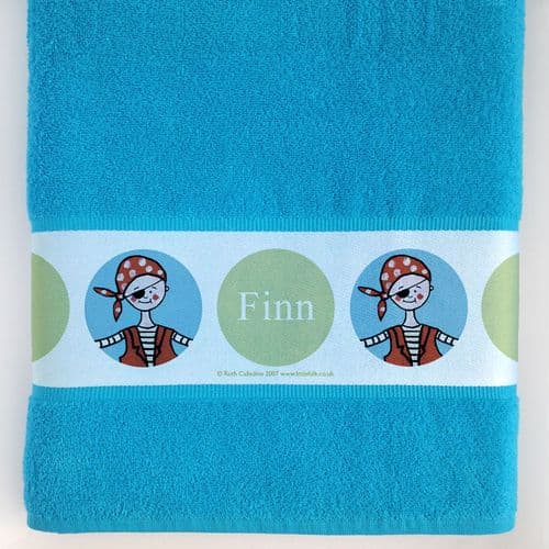 Personalised Large Towel - Pirate Dots