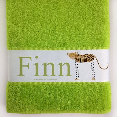 Personalised Large Towel - Pounce the Little Tiger