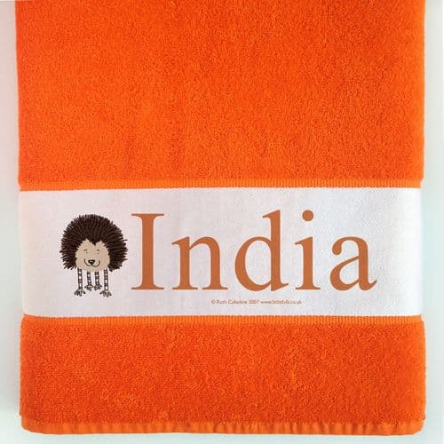 Personalised Large Towel - Prickle the Little Hedgehog