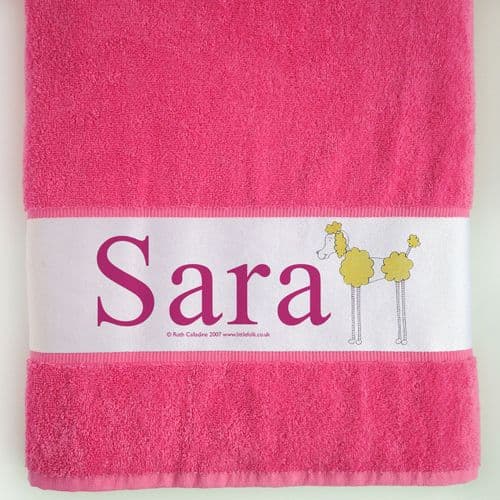 Personalised Large Towel - Puffball the Little Dog