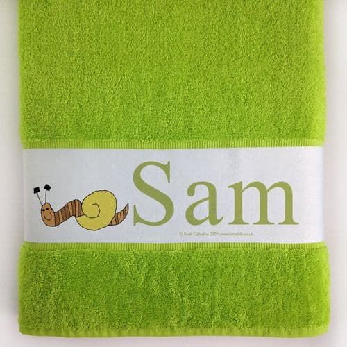 Personalised Large Towel - Slimer the Little Snail