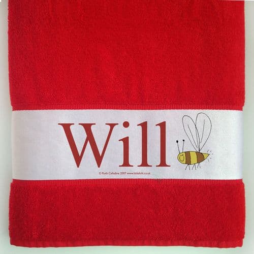 Personalised Large Towel - Sting the Little Wasp