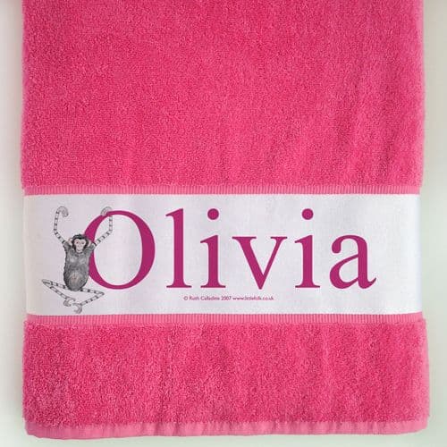 Personalised Large Towel - Swing the Little Chimp