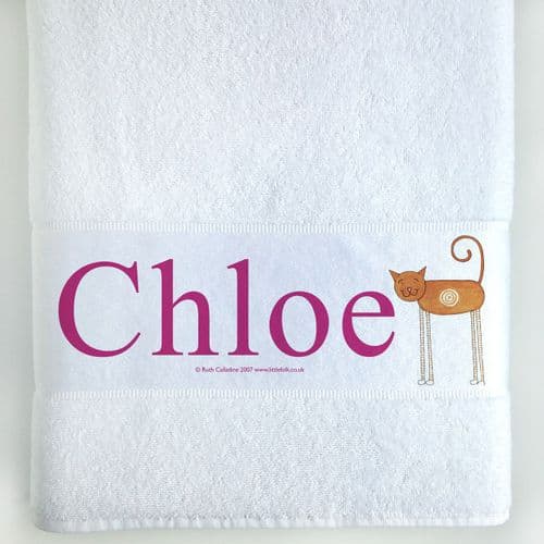 Personalised Large Towel - Target the Little Cat