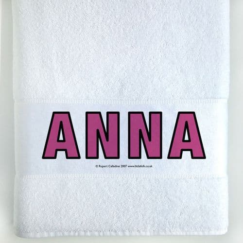 Personalised Large Towel - White LF Junior Outline