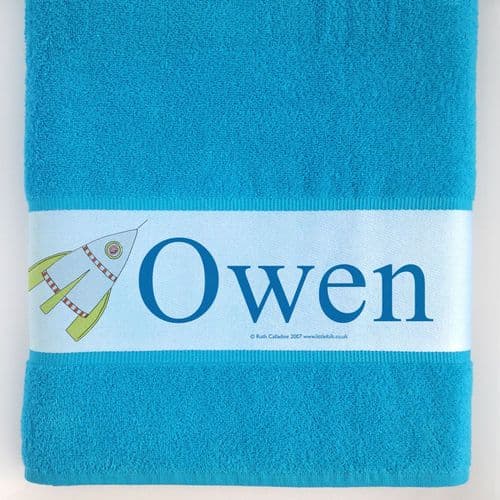 Personalised Large Towel - Zoom the Little Rocket