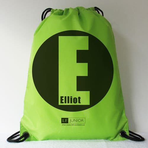 Personalised LF Juniors Swimming, PE, Football Bags - Big Dot Green