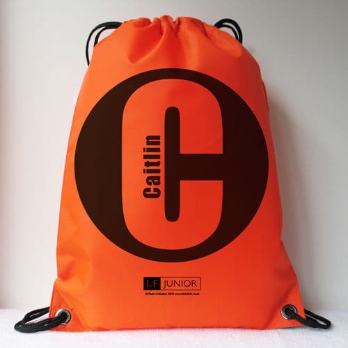 Personalised LF Juniors Swimming, PE, Football Bags - Big Dot Orange