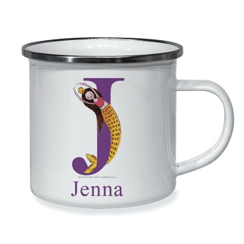 Personalised Little Folk Enamel Cup - Bubbles the Little Mermaid