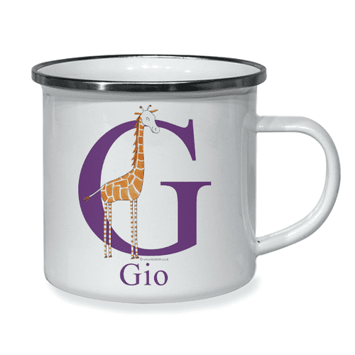 Personalised Little Folk Enamel Cup - Long Legs the Little Giraffe