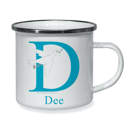 Personalised Little Folk Enamel Cup - Peace the Little Dove