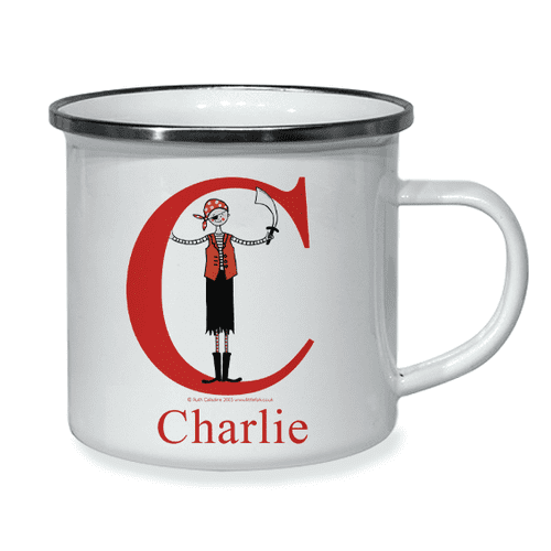 Personalised Little Folk Enamel Cup - Plank the Little Pirate