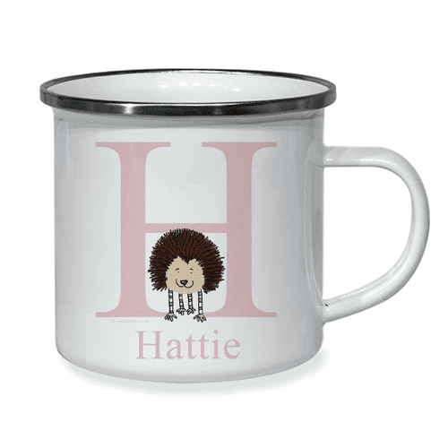 Personalised Little Folk Enamel Cup - Prickle the Little Hedgehog