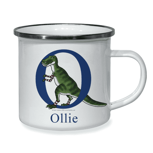 Personalised Little Folk Enamel Cup - Roar the Little Dinosaur