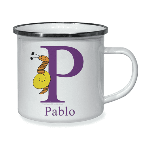 Personalised Little Folk Enamel Cup - Slimer the Little Snail