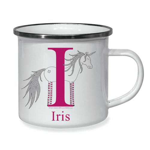 Personalised Little Folk Enamel Cup - Sparkle the Little Unicorn