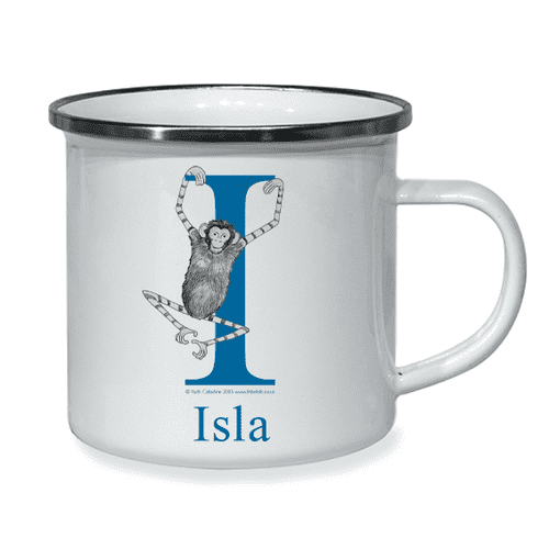 Personalised Little Folk Enamel Cup - Swing the Little Chimp