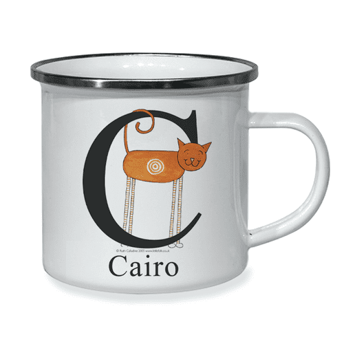 Personalised Little Folk Enamel Cup - Target the Little Cat