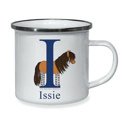 Personalised Little Folk Enamel Cup - Tinker the Little Shetland Pony