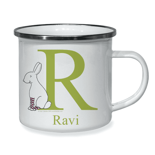 Personalised Little Folk Enamel Cup - Twitch the Little Rabbit
