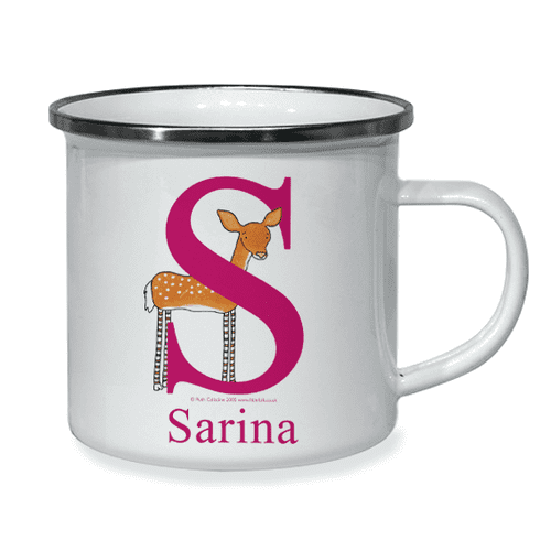 Personalised Little Folk Enamel Cup - Whisper the Little Deer