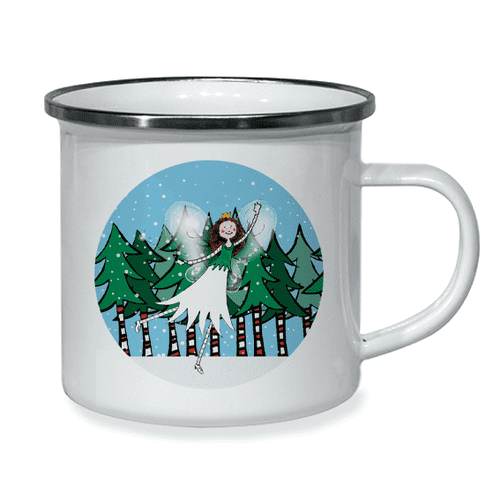 Personalised Little Folk Enamel Cup - Winter Woodland Fairy