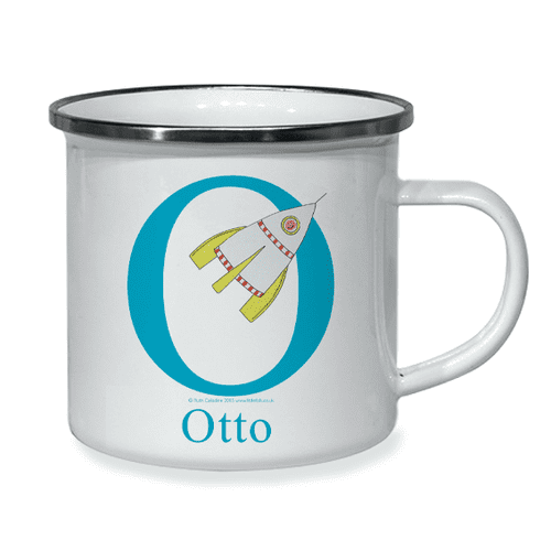 Personalised Little Folk Enamel Cup - Zoom the Little Rocket