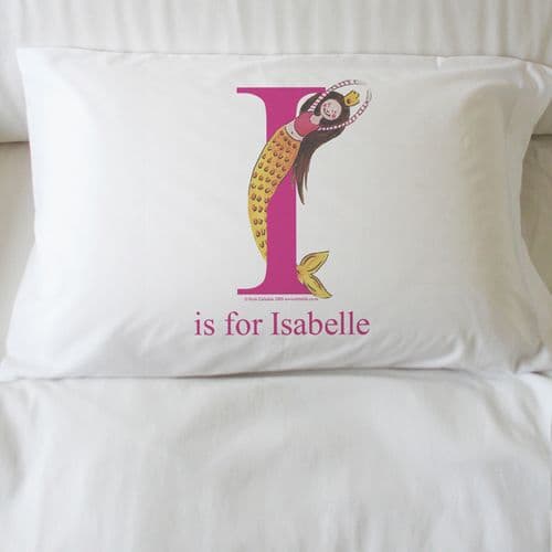 Personalised Mermaid Alphabet Pillowcase - Bubbles the Little Mermaid