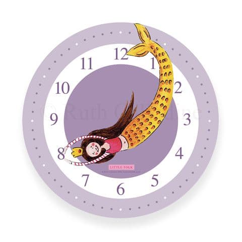 Personalised Mermaid Clock - Bubbles the Little Mermaid
