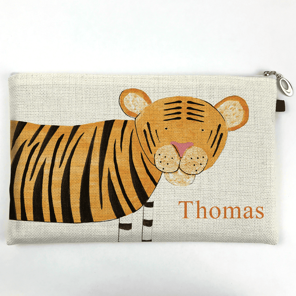 Personalised Pencil Case - Pounce the Little Tiger