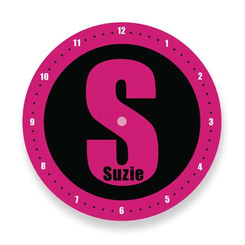 Personalised Pink Clock - LF Juniors Big Dot Range