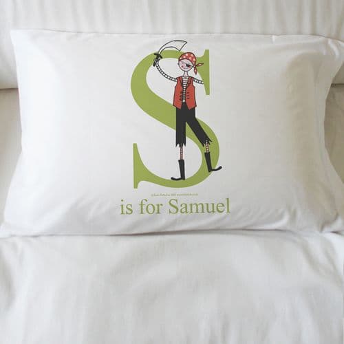 Personalised Pirate Alphabet Pillowcase - Plank the Little Pirate