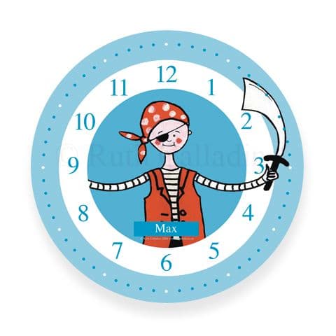 Personalised Pirate Clock - Plank the Little Pirate