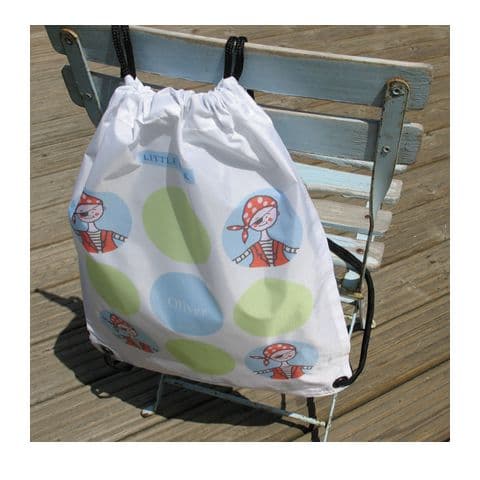 Personalised Pirate Drawstring Bag - Dot Range