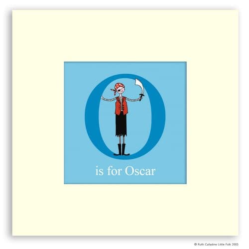 Personalised Pirate Print - Plank the LIttle Pirate Ready to Frame Mounted Alphabet Print