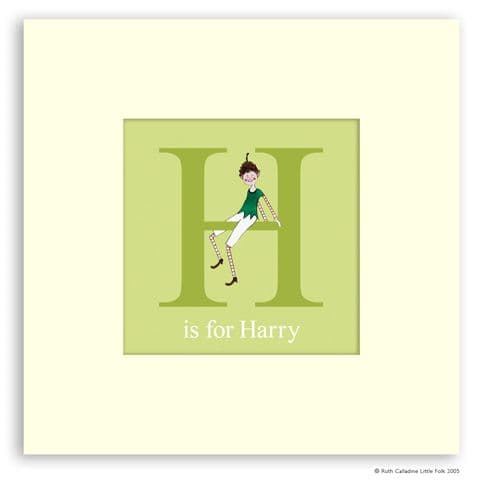 Personalised Pixie Print - Pop the Little Pixie Ready to Frame Mounted Alphabet Print